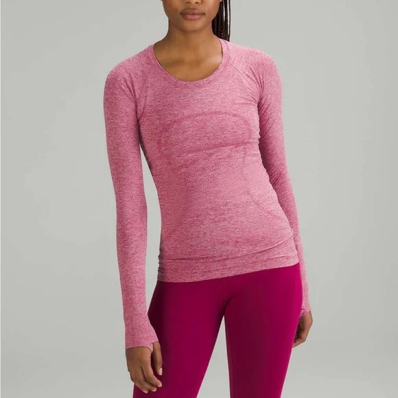 Lululemon Swiftly Tech Long Sleeve Shirt 2.0 Pomegranate / Pink Peony - Picture 1 of 4